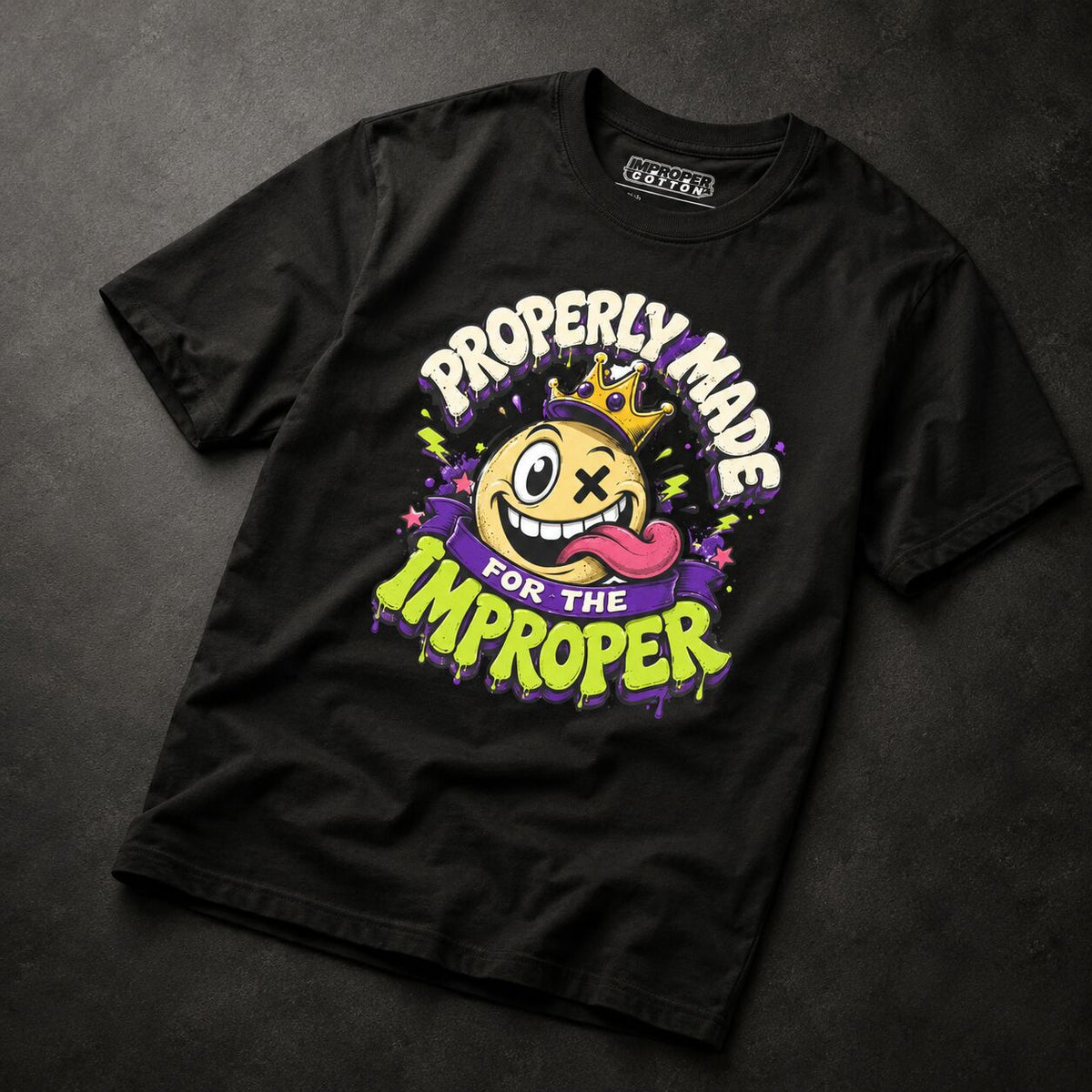 Improper Cotton Crazy Face Short Sleeve Unisex T-Shirt