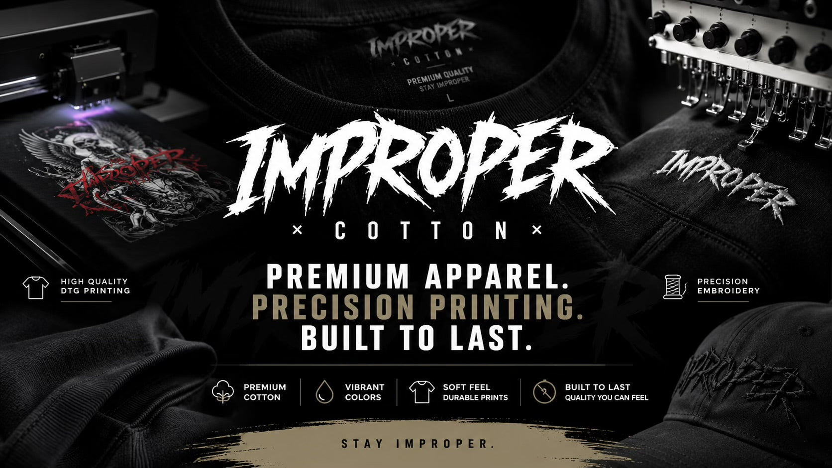 Why Quality Comes First at Improper Cotton: Premium Apparel, Sharp DTG Printing Professional Embroidery - My Store