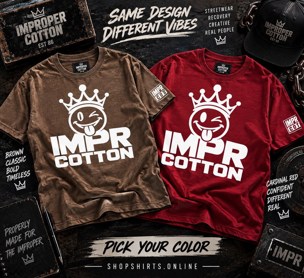 impr cotton multiple color graphic tees 