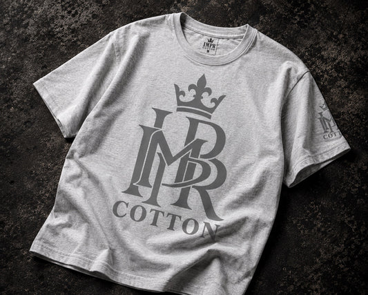 Light gray iMPR crown royal graphic tee
