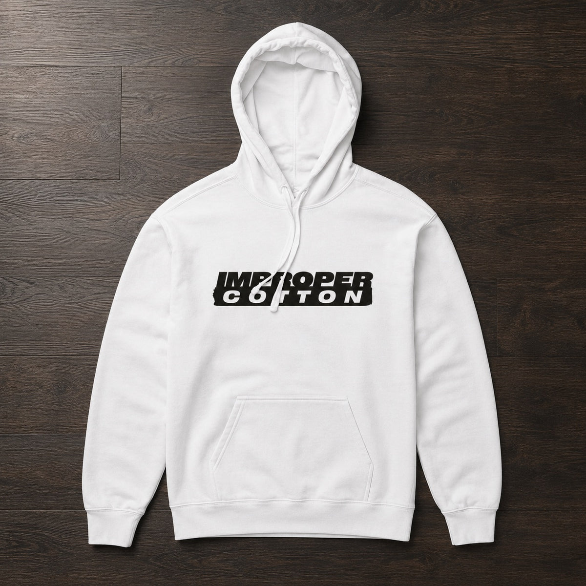 Improper Cotton Signature Logo Crown White Pull Over - Improper Cotton