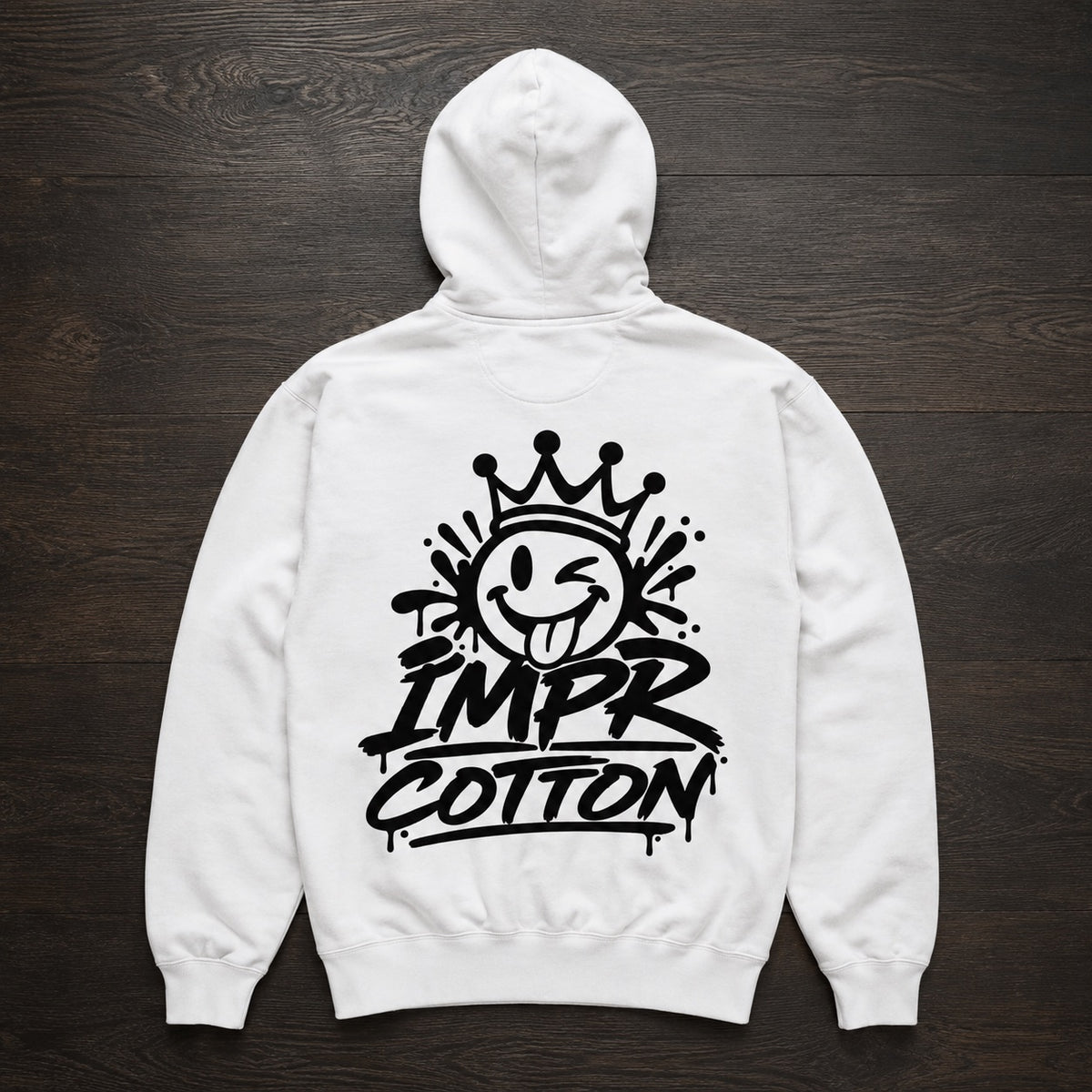 Improper Cotton Signature Logo Crown White Pull Over - Improper Cotton