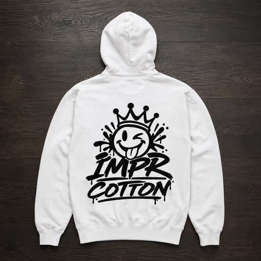 Improper Cotton Signature Logo Crown White Pull Over - Improper Cotton