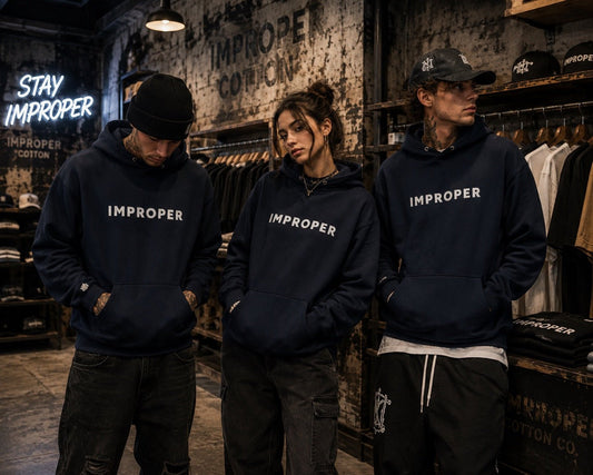 IMPROPER COTTON PREMIUM EMBROIDERED HOODIE - Improper Cotton