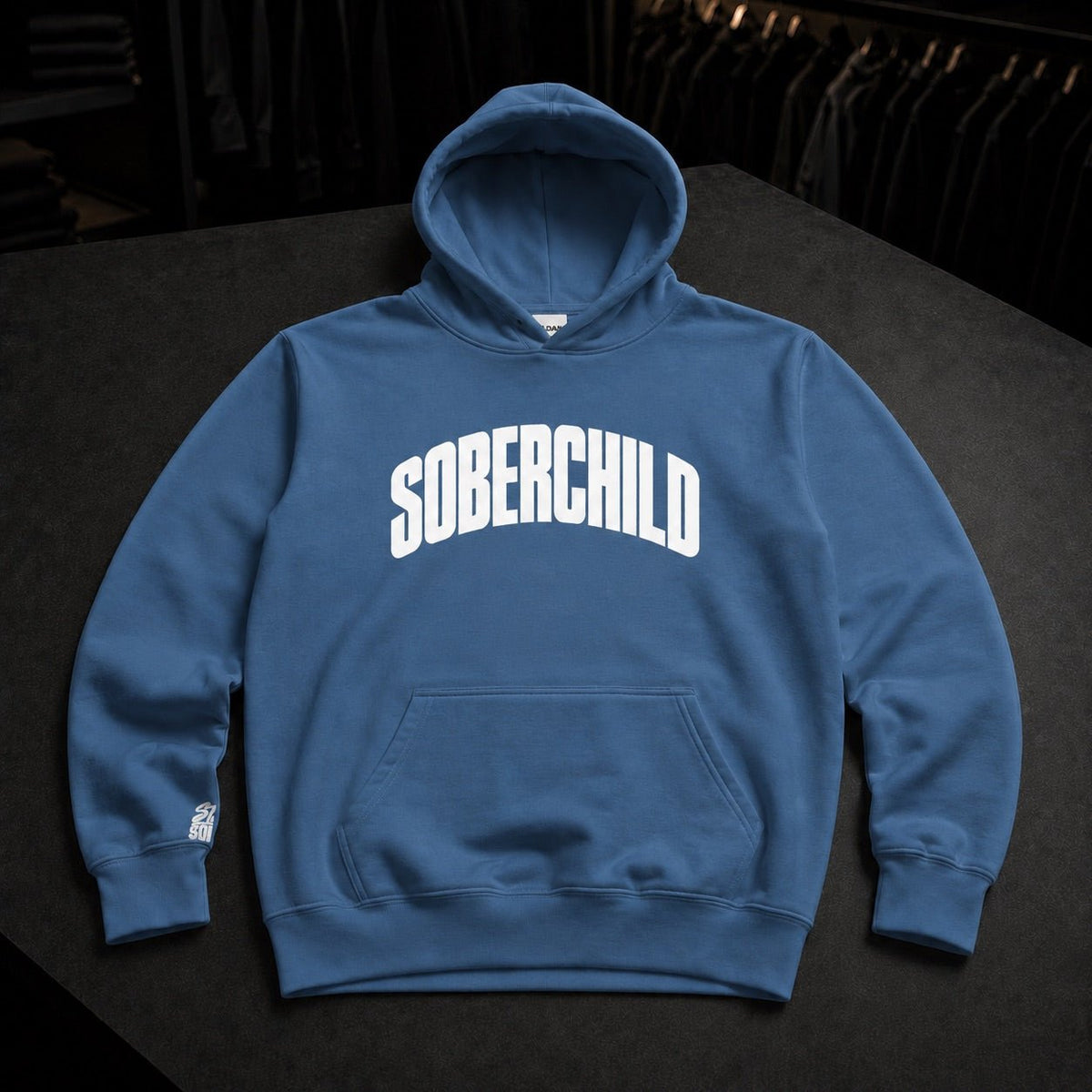 SOBERCHILD Indigo Blue Pull Over Hoodie - Improper Cotton