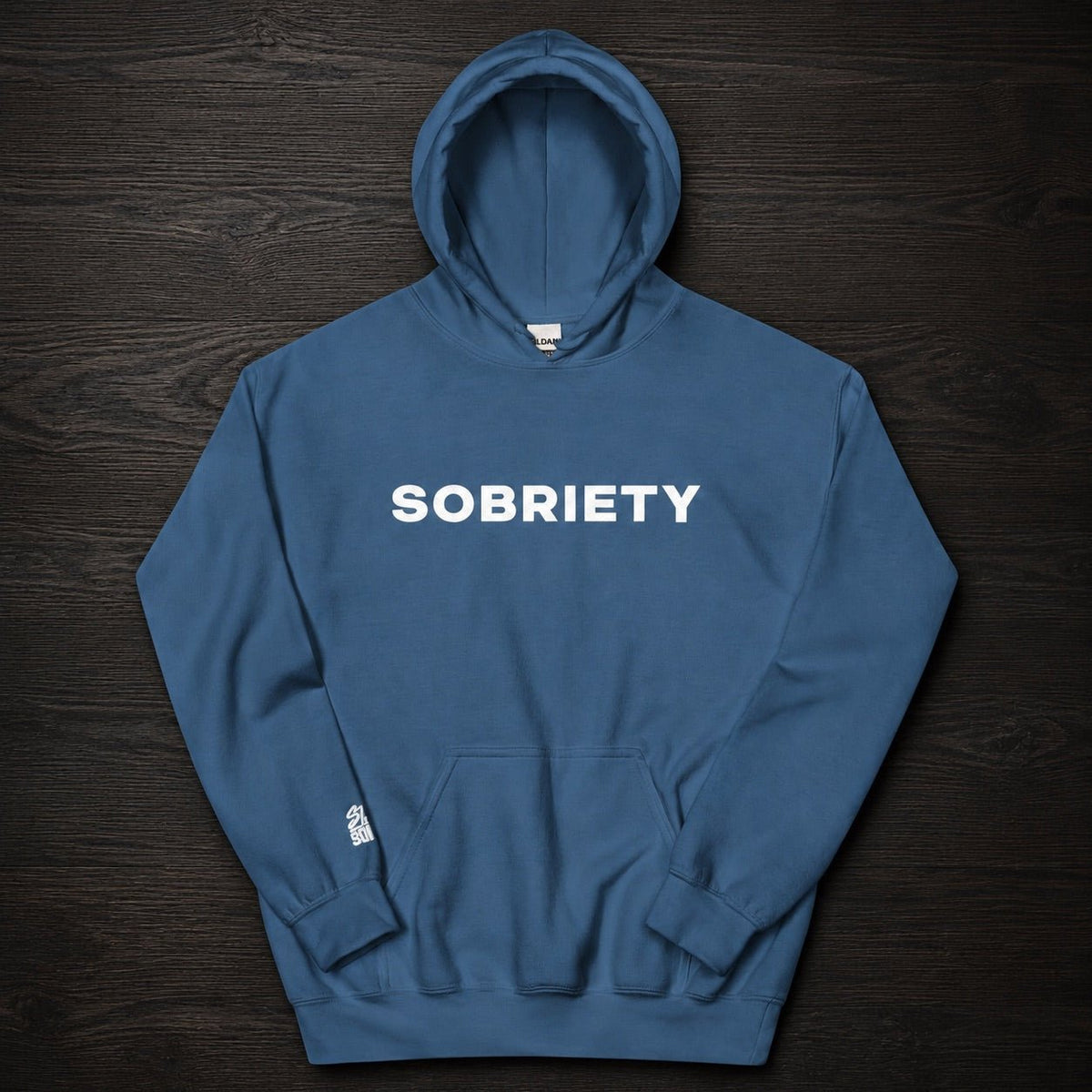 SOBRIETY Stay Improper Indigo Blue Pull Over Hoodie - Improper Cotton