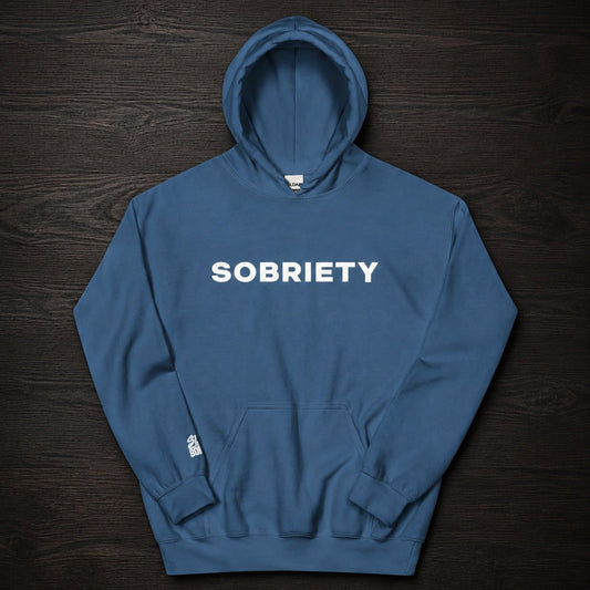 SOBRIETY Stay Improper Indigo Blue Pull Over Hoodie - Improper Cotton