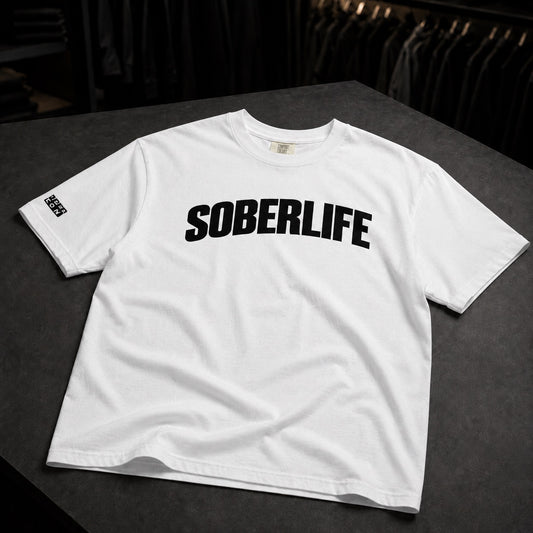 SOBERLIFE Is The High Life Heavyweight White T-Shirt - Improper Cotton