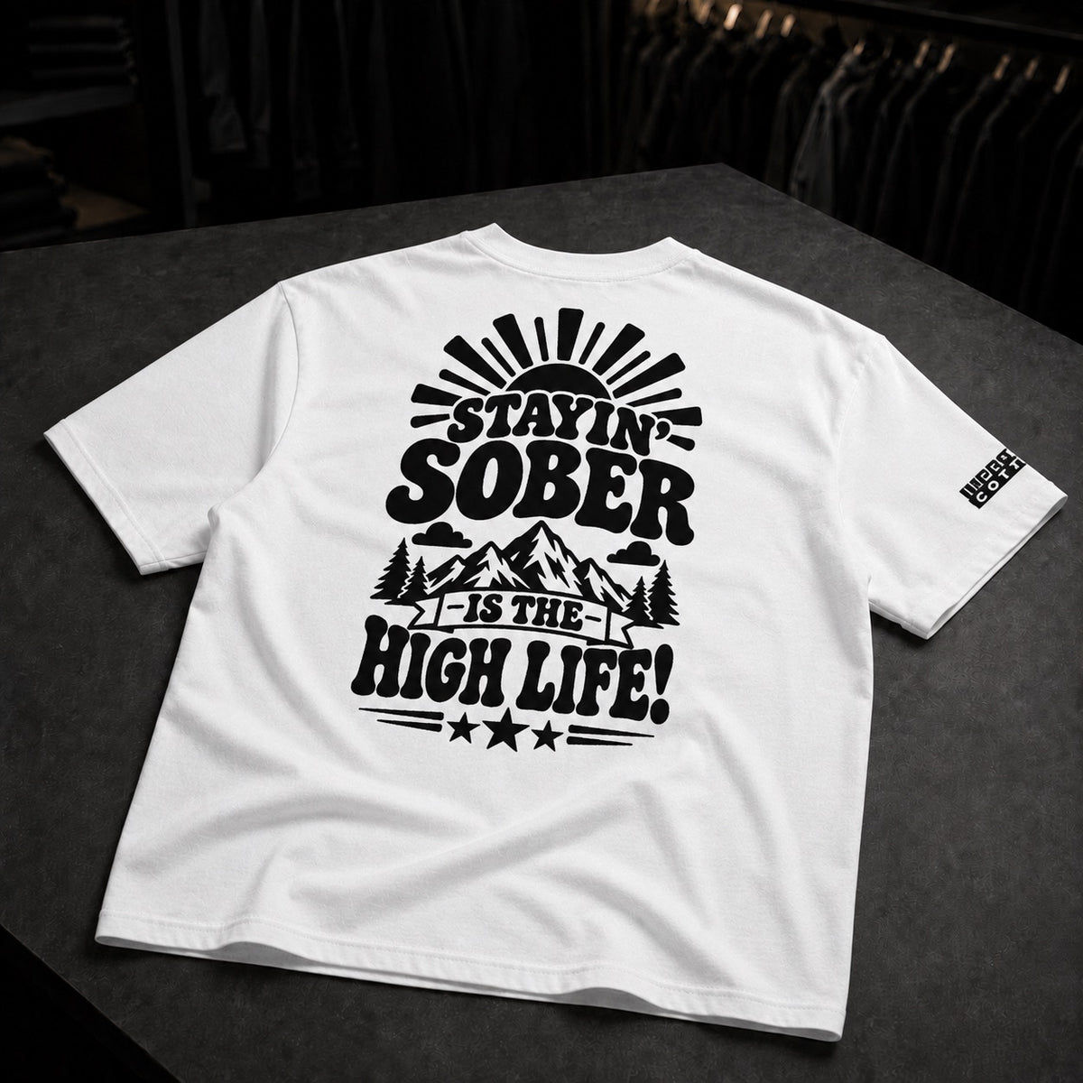 SOBERLIFE Is The High Life Heavyweight White T-Shirt - Improper Cotton