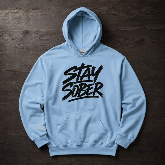 Stay Sober Baby Blue & Baby Pink Limited Edition Pull Over Hoodies - Improper Cotton