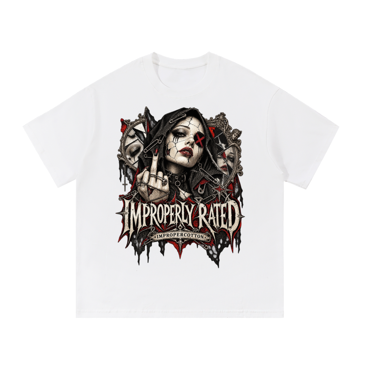 Improperly Rated Bold Graphic Tees | Essential Cotton T-Shirt