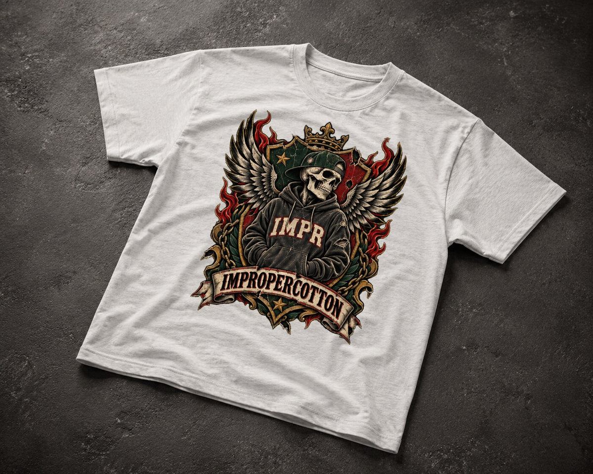 Improper Cotton | Skulls | Cotton Boxy T-Shirt - Improper Cotton