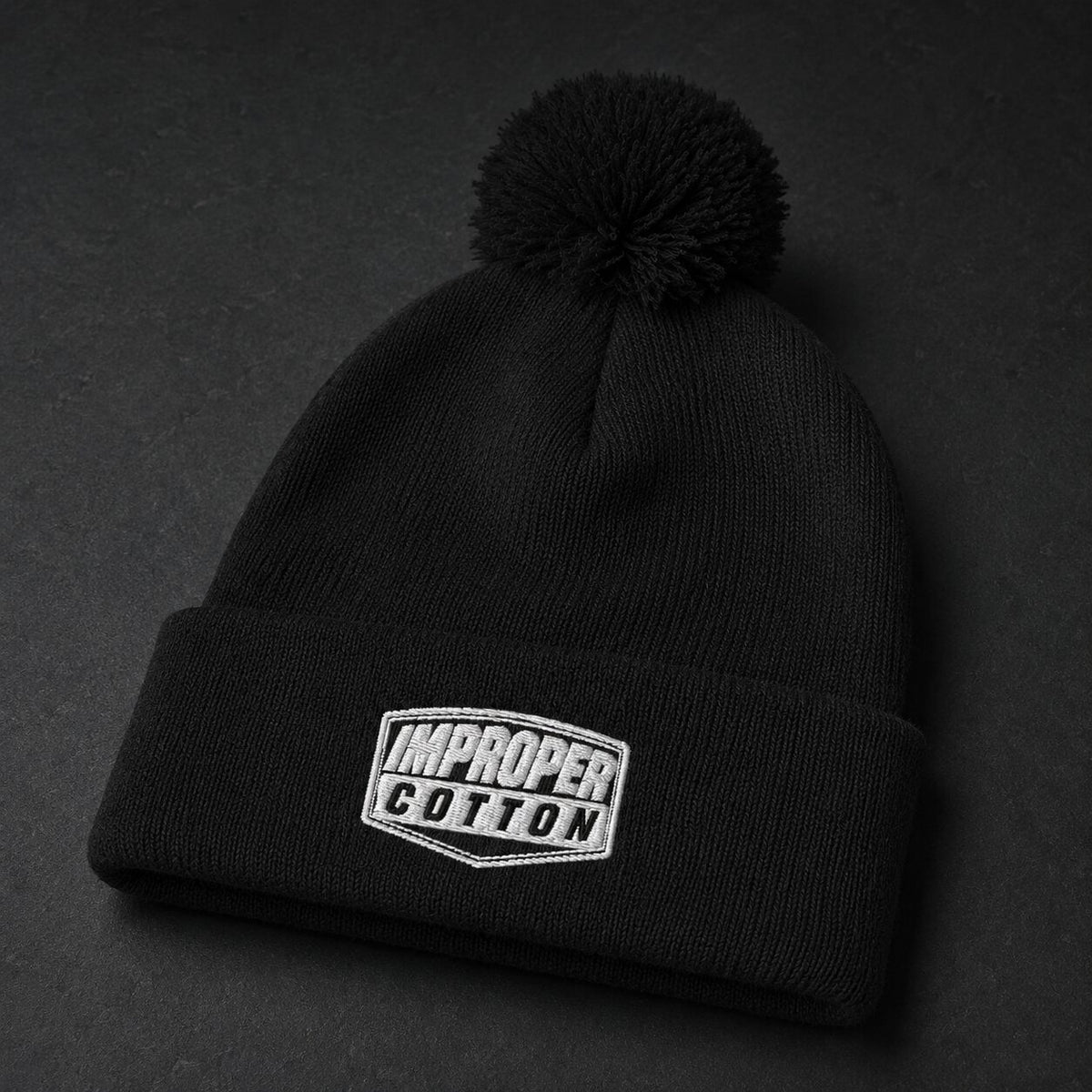 Improper Cotton Pom-Pom Beanie | Black | Navy | Heather - Improper Cotton