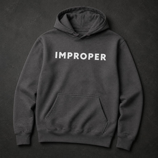 IMPROPER | Crown Heather Gray Pull Over Hoodie - Improper Cotton