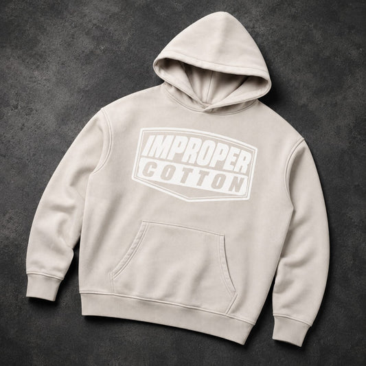 Improper Cotton | Stayin Sober and Give No Fucks | Snow Wash Fleece Oversize Hoodie - Improper Cotton