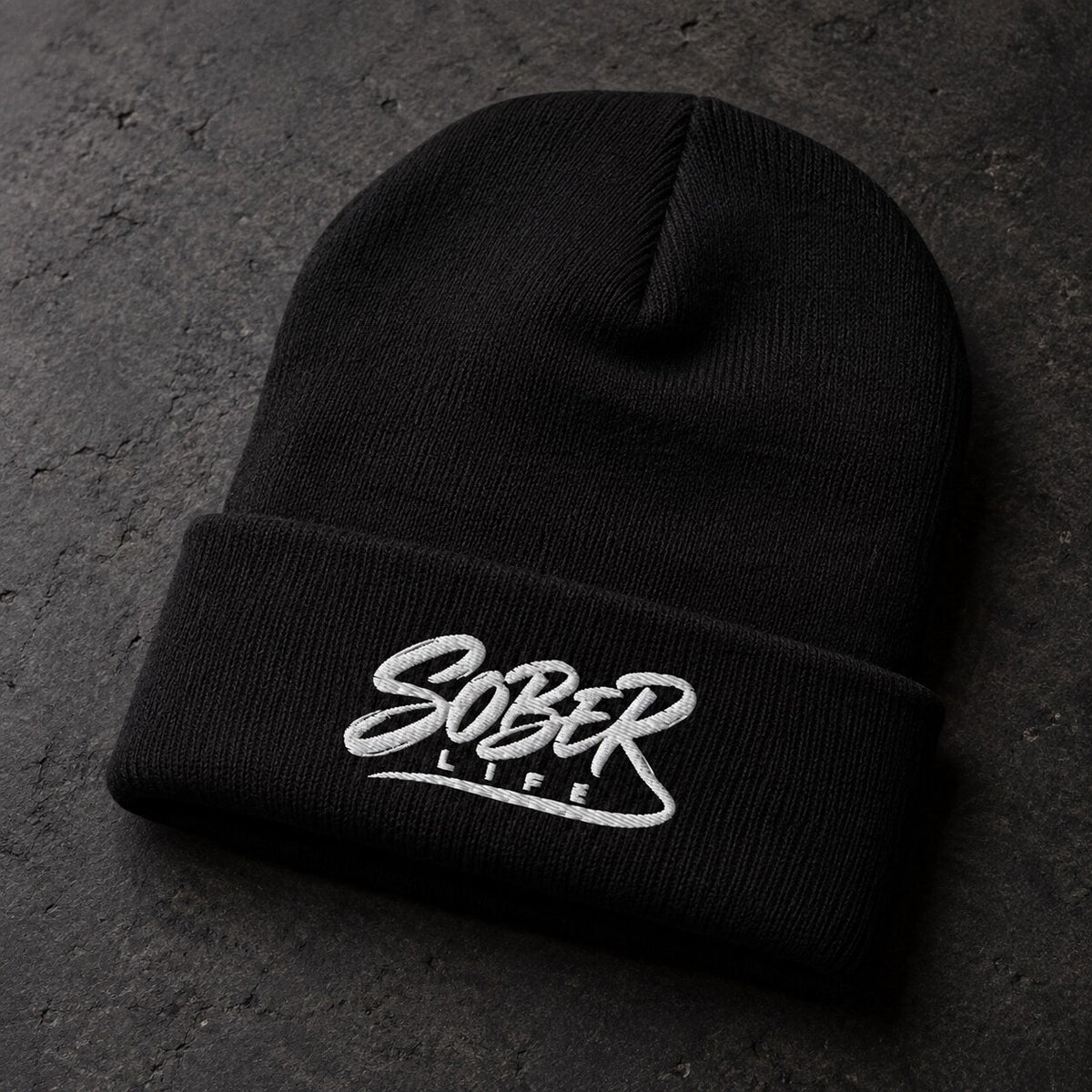 Sober Life | Script | Cuffed Beanie - Improper Cotton