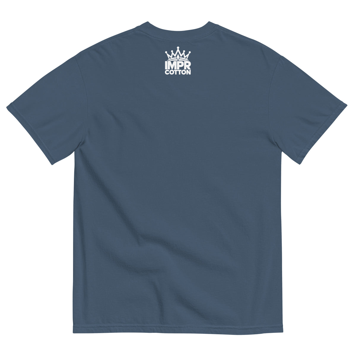 Black t-shirt with two buttons on the back against a white background